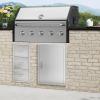 imageVEVOR Outdoor Kitchen Doors 30W x 21H Inch 304 Stainless Steel Double Doors with Vents BBQ Access Door with 2 Detachable Handles for BBQ IslandLeft  Right Hinged