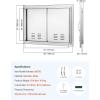 imageVEVOR Outdoor Kitchen Doors 30W x 21H Inch 304 Stainless Steel Double Doors with Vents BBQ Access Door with 2 Detachable Handles for BBQ IslandMinimalist