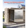 imageVEVOR Outdoor Kitchen Drawers 1811quot W x 2323quot D x 2323quot H TripleAccess Stainless Steel BBQ Drawers with Handles BBQ Island Drawer for Outdoor Kitchens or Barbeque Island Patio Grill Station