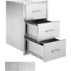 imageVEVOR Outdoor Kitchen Drawers 185quotW x 225quotH x 225quotD Triple Access Drawers Stainless Steel Flush Mount Cabinets BBQ Island Drawers Storage with Handle for Outdoor Kitchens or Patio Grill Station