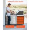 imageVEVOR Outdoor Kitchen Drawers 185quotW x 225quotH x 225quotD Triple Access Drawers Stainless Steel Flush Mount Cabinets BBQ Island Drawers Storage with Handle for Outdoor Kitchens or Patio Grill Station