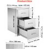 imageVEVOR Outdoor Kitchen Drawers 185quotW x 225quotH x 225quotD Triple Access Drawers Stainless Steel Flush Mount Cabinets BBQ Island Drawers Storage with Handle for Outdoor Kitchens or Patio Grill Station