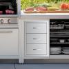 imageVEVOR Outdoor Kitchen Drawers 185quotW x 225quotH x 225quotD Triple Access Drawers Stainless Steel Flush Mount Cabinets BBQ Island Drawers Storage with Handle for Outdoor Kitchens or Patio Grill Station