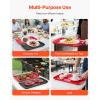imageVEVOR Plastic Serving Trays 2Pack Grilling Prep and Serve Trays with Handles 17x1035 Inch AntiSlip Melamine Food Tray Ideal for BBQ Kitchen Cafeteria Ottoman Coffee Table Black and Red