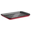 imageVEVOR Plastic Serving Trays 2Pack Grilling Prep and Serve Trays with Handles 17x1035 Inch AntiSlip Melamine Food Tray Ideal for BBQ Kitchen Cafeteria Ottoman Coffee Table Black and Red