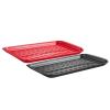 imageVEVOR Plastic Serving Trays 2Pack Grilling Prep and Serve Trays with Handles 17x1035 Inch AntiSlip Melamine Food Tray Ideal for BBQ Kitchen Cafeteria Ottoman Coffee Table Black and Red
