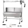imageVEVOR Rotisserie Grill with Windscreen BBQ Whole Pig Lamb Goat Charcoal Spit Grill 35 Inch 90 Lbs Capacity Electric 42W Motor Stainless Steel Roaster with Lockable Wheels for Camping Outdoor35INWith Baffle