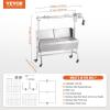 imageVEVOR Rotisserie Grill with Windscreen BBQ Whole Pig Lamb Goat Charcoal Spit Grill 35 Inch 90 Lbs Capacity Electric 42W Motor Stainless Steel Roaster with Lockable Wheels for Camping Outdoor35INWith Baffle