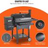 imageVEVOR Smoker Grill Portable Wood Pellet Grill with Cart 8 IN 1 BBQ Grill with PID Temperature Control ampamp Meat Probe for Outdoor Cooking Barbecue Camping Picnic 580 sq Patio and Backyard BlackLarge