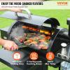 imageVEVOR Smoker Grill Portable Wood Pellet Grill with Cart 8 IN 1 BBQ Grill with PID Temperature Control ampamp Meat Probe for Outdoor Cooking Barbecue Camping Picnic 580 sq Patio and Backyard BlackLarge