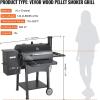 imageVEVOR Smoker Grill Portable Wood Pellet Grill with Cart 8 IN 1 BBQ Grill with PID Temperature Control ampamp Meat Probe for Outdoor Cooking Barbecue Camping Picnic 580 sq Patio and Backyard BlackLarge