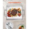 imageVEVOR Stainless Steel Griddle 18x16 inch Universal Flat Top Rectangular Plate Gas Grill Griddle for BBQ Grill Teppanyaki Portable Family Cookware with Handle for Camping Tailgating Party179 x 161 x 32