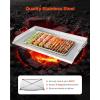 imageVEVOR Stainless Steel Griddle 23x16 inch Universal Flat Top Rectangular Plate Gas Grill Griddle for BBQ Grill Teppanyaki Portable Family Cookware with Handle for Camping Tailgating Party36 x 22 x 3