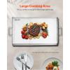 imageVEVOR Stainless Steel Griddle 23x16 inch Universal Flat Top Rectangular Plate Gas Grill Griddle for BBQ Grill Teppanyaki Portable Family Cookware with Handle for Camping Tailgating Party36 x 22 x 3