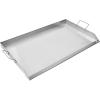imageVEVOR Stainless Steel Griddle 23x16 inch Universal Flat Top Rectangular Plate Gas Grill Griddle for BBQ Grill Teppanyaki Portable Family Cookware with Handle for Camping Tailgating Party36 x 22 x 3