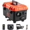 imageVEVOR Diesel Heater 8KW DC 12V24V All in One Portable Diesel Air Heater with Bluetooth APP Control Remote Control and LCD Screen Trolley Design 13 Gal Fuel Tank for Trucks Vans RVs CampersBlackOrangeW