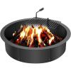 imageVEVOR Fire Pit Ring Fire Pit Insert with Barbecue Fire Ring 35in Outer31In Inner Diameter 85in Height Carbon Steel Liner DIY Campfire Ring AboveInGround for Outdoor Camping BonfiresRound 35 Inch With Barbecue