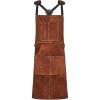 imageVEVOR Leather Welding Work Apron Heavy Duty Cowhide Flame Resistant Welding Apron HeatResistant Blacksmith Welder Aprons with 6 Tool Pockets for Woodworking Gardening BBQ