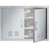 imageVEVOR Outdoor Kitchen Doors 30W x 21H Inch 304 Stainless Steel Double Doors with Vents BBQ Access Door with 2 Detachable Handles for BBQ IslandMinimalist