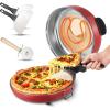 imageVEVOR Pizza Oven 12 in Electric Pizza Maker 1200W Electric Pizzas Cooker with NonStick Coating 180 Open for Dual Side Baking Heats up to 410 F MultiFunction Cooking for Pizzas Barbecue14 Inch Upgrade