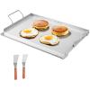 imageVEVOR Stainless Steel Griddle 23x16 inch Universal Flat Top Rectangular Plate Gas Grill Griddle for BBQ Grill Teppanyaki Portable Family Cookware with Handle for Camping Tailgating Party232 x 159 x 19