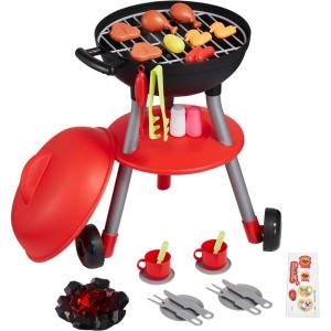 imageVEVOR 28 PCS BBQ Grill Playset Kids Toys Kitchen Playset with Sound ampamp Light Little Chef Play Interactive Grill Play Food Cooking Playset Barbecue Toy Grill for Toddlers Boys Girls 35 Birthday Gift