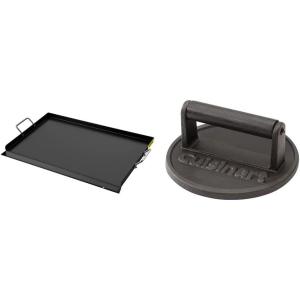 imageVEVOR Carbon Steel Griddle Griddle Flat Top Plate Griddle for BBQ CharcoalGas Gril with 2 Handles Rectangular Flat Top Grill ampamp Cuisinart Smashed Burger Press Cast Iron CISB111
