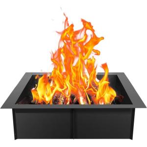 imageVEVOR Fire Pit Ring Fire Pit Insert with Barbecue Fire Ring 35in Outer31In Inner Diameter 85in Height Carbon Steel Liner DIY Campfire Ring AboveInGround for Outdoor Camping BonfiresSquare 42 Inch