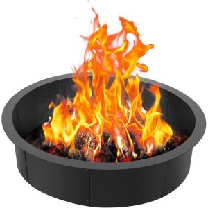 imageVEVOR Fire Pit Ring Fire Pit Insert with Barbecue Fire Ring 35in Outer31In Inner Diameter 85in Height Carbon Steel Liner DIY Campfire Ring AboveInGround for Outdoor Camping BonfiresRound 39 Inch