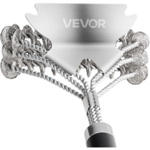 imageVEVOR Grill Brush and Scraper BBQ Brush for Outdoor Grills Stainless Steel Woven Wire Bristle Free Barbecue Brushes for Porcelain Charcoal Grate Cleaner Grill Accessories 17 in