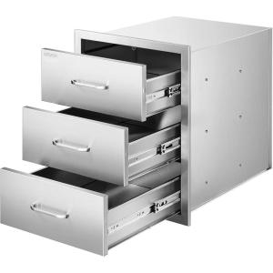 imageVEVOR Outdoor Kitchen Drawers 1811quot W x 2323quot D x 2323quot H TripleAccess Stainless Steel Modular Drawer Cabinet with Handles BBQ Island Drawer for Outdoor Kitchen or BBQ Island Patio Grill Station