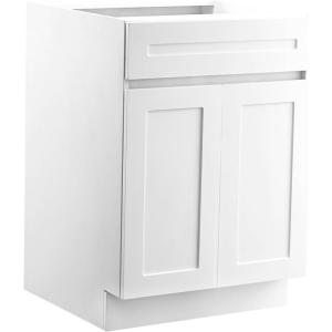 imageVEVOR White Shaker Base Cabinet 30Inch Unassembled Sink Base Cabinet 30quot W x 24quot D x 345quot H Ready to Assemble Cabinet with SoftClose Doors and Adjustable Shelf for Home Office24W Base Cabinet