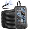 imageVEVOR Endoscope Camera with Light Triple Lens Borescope with 492FT SemiRigid Cable 5quot Screen 1080P Inspection Camera 8  2 LED Lights IP67 Waterproof Snake Cameras for Auto Plumbing 32GB Card5 IPS Screen492FT