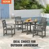 imageVEVOR 7 Pieces Patio Dining Set Outdoor Rectangle Furniture Table and Chairs Set All Weather Garden Furniture Table Sets HIPS Patio Conversation Set for Lawn Deck Backyard PoolsideBlack5 Piece