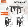 imageVEVOR 7 Pieces Patio Dining Set Outdoor Rectangle Furniture Table and Chairs Set All Weather Garden Furniture Table Sets HIPS Patio Conversation Set for Lawn Deck Backyard PoolsideBlack7 Piece