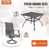 imageVEVOR 7 Pieces Patio Dining Set Outdoor Rectangle Furniture Table and Chairs Set All Weather Garden Furniture Table Sets HIPS Patio Conversation Set for Lawn Deck Backyard Poolside5 Piece