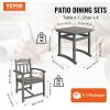 imageVEVOR 7 Pieces Patio Dining Set Outdoor Rectangle Furniture Table and Chairs Set All Weather Garden Furniture Table Sets HIPS Patio Conversation Set for Lawn Deck Backyard PoolsideBlack5 Piece