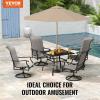 imageVEVOR 7 Pieces Patio Dining Set Outdoor Rectangle Furniture Table and Chairs Set All Weather Garden Furniture Table Sets HIPS Patio Conversation Set for Lawn Deck Backyard Poolside5 Piece
