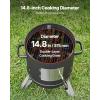 imageVEVOR Charcoal Smoker 16quot Vertical Charcoal BBQ Grill Coated Steel Barbecue Smoker with 2 Grilling Grates Thermometer Air Vents ampamp Removable Ash Tray Ideal for Backyard Patio Parties Cooking16inchBarrel Charcoal
