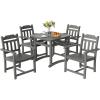 imageVEVOR 7 Pieces Patio Dining Set Outdoor Rectangle Furniture Table and Chairs Set All Weather Garden Furniture Table Sets HIPS Patio Conversation Set for Lawn Deck Backyard PoolsideBlack5 Piece