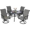 imageVEVOR 7 Pieces Patio Dining Set Outdoor Rectangle Furniture Table and Chairs Set All Weather Garden Furniture Table Sets HIPS Patio Conversation Set for Lawn Deck Backyard Poolside5 Piece