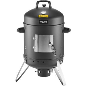 imageVEVOR Charcoal Smoker 16quot Vertical Charcoal BBQ Grill Coated Steel Barbecue Smoker with 2 Grilling Grates Thermometer Air Vents ampamp Removable Ash Tray Ideal for Backyard Patio Parties Cooking16inchBarrel Charcoal