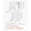 imageVEVOR Folding Sewing Table Multipurpose Sewing Machine Table with Compact Design Wheels Shelves Storage Trays Wooden Pegs and Magnetic Doors Sewing Desk Cabinet for Sewing Machine Wood ColorWhite With Cabinet