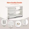 imageVEVOR Folding Sewing Table Multipurpose Sewing Machine Table with Compact Design Wheels Shelves Storage Trays Wooden Pegs and Magnetic Doors Sewing Desk Cabinet for Sewing Machine Wood ColorWhite