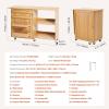 imageVEVOR Folding Sewing Table Multipurpose Sewing Machine Table with Compact Design Wheels Shelves Storage Trays Wooden Pegs and Magnetic Doors Sewing Desk Cabinet for Sewing Machine Wood ColorLight Brown