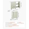 imageVEVOR Folding Sewing Table Multipurpose Sewing Machine Table with Compact Design Wheels Shelves Storage Trays Wooden Pegs and Magnetic Doors Sewing Desk Cabinet for Sewing Machine Wood ColorLight Green