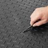 imageVEVOR Garage Floor Mats 2 Rolls x 17 x 36 Ft PVC Garage Flooring Roll NonSlip Diamond Texture 12314 sqft Covering Space Black Garage Mats for Under Cars Garage Industry Gym