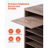 imageVEVOR Literature Organizer 27 Compartments Office Mailbox with Removable Shelves Wood Mailbox Sorter Particle Board Office Home Classroom Storage File Sorter for File Document Paper BlackGreyBlackgrey