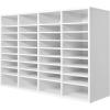 imageVEVOR Literature Organizer 27 Compartments Office Mailbox with Removable Shelves Wood Mailbox Sorter Particle Board Office Home Classroom Storage File Sorter for File Document Paper BlackGreyWhite