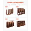 imageVEVOR Literature Organizer 27 Compartments Office Mailbox with Removable Shelves Wood Mailbox Sorter Particle Board Office Home Classroom Storage File Sorter for File Document Paper BlackGreyRetro Brown